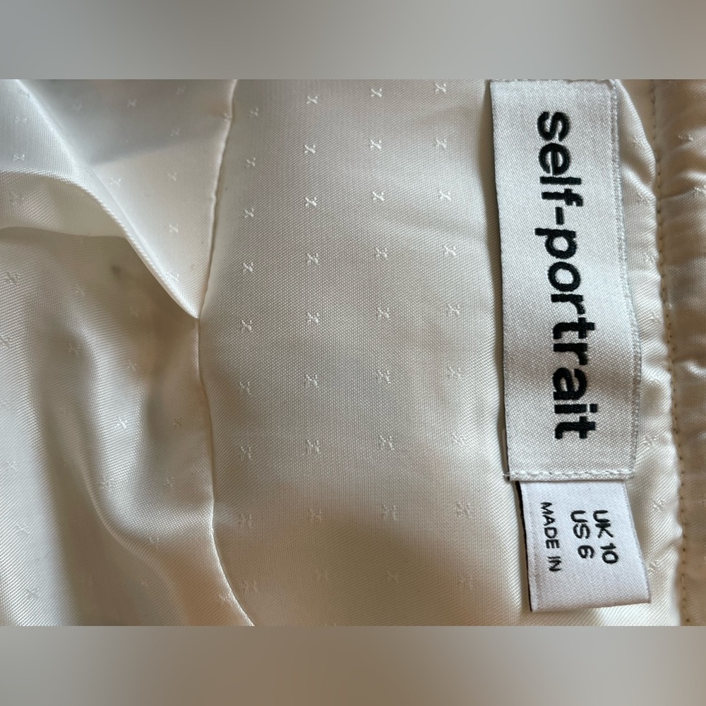 Self Portrait Ivory Bouclé Tailored Midi Dress - Picture 9 of 10
